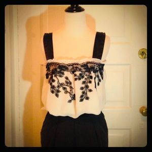 White Floral Embroidered Top!